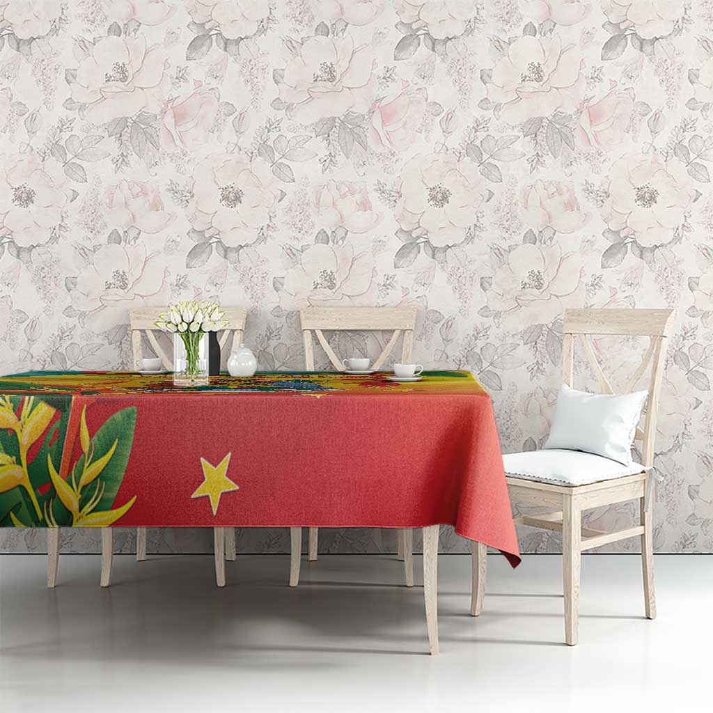 Grenada Tablecloth Gwenad Flag With Heliconia Lobster Claws