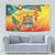 Grenada Tapestry Gwenad Flag With Heliconia Lobster Claws