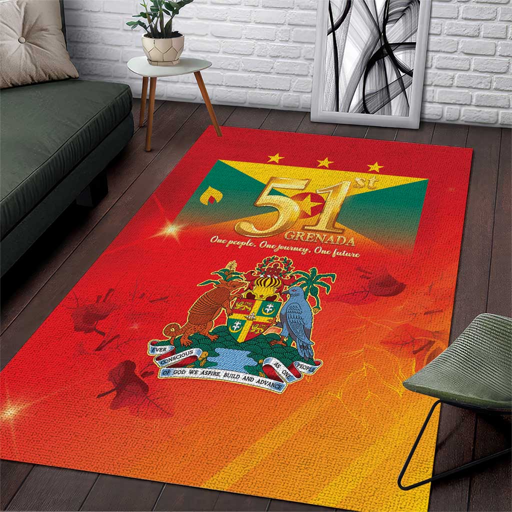 Happy 51st Independence Day Grenada Area Rug One People One Journey One Future