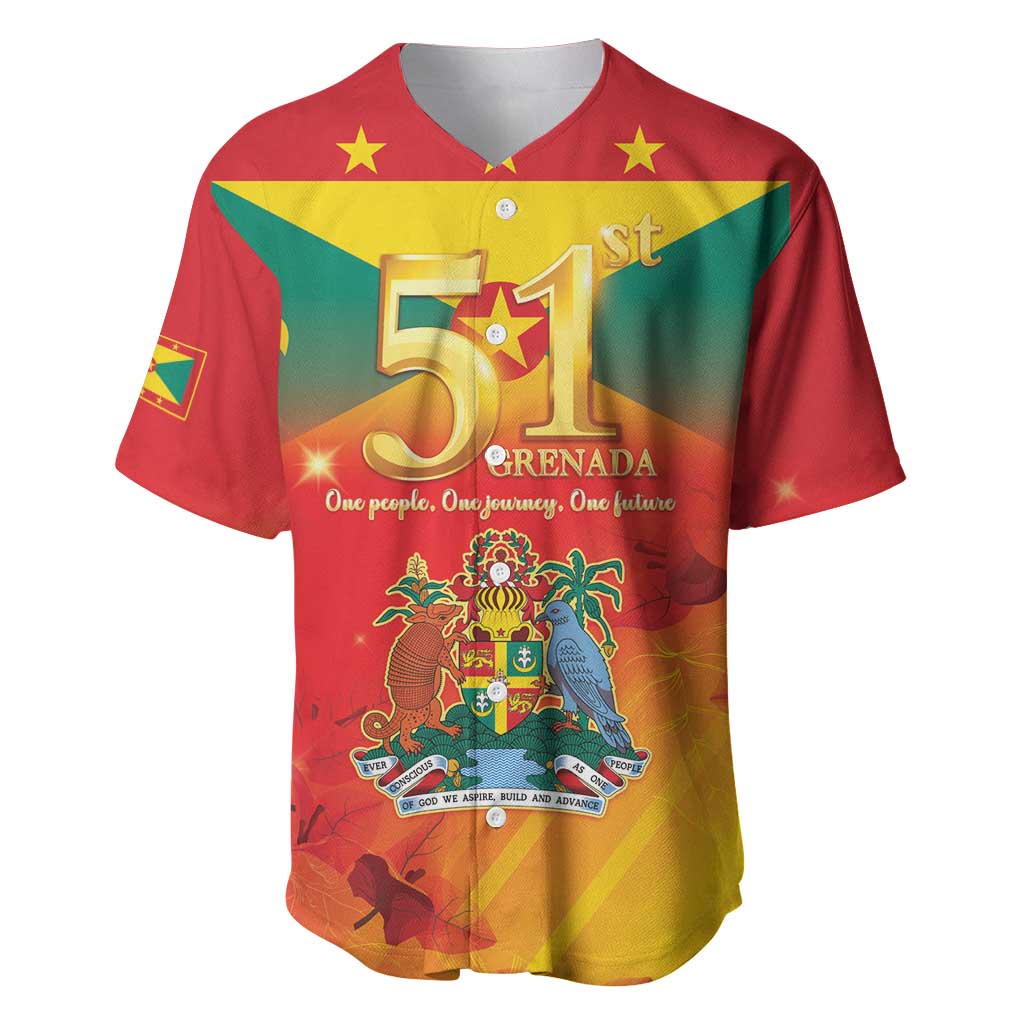 Happy 51st Independence Day Grenada Baseball Jersey One People One Journey One Future