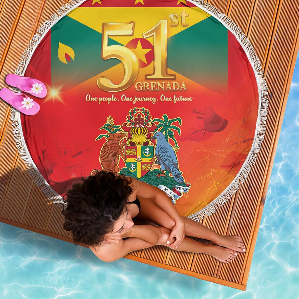 Happy 51st Independence Day Grenada Beach Blanket One People One Journey One Future