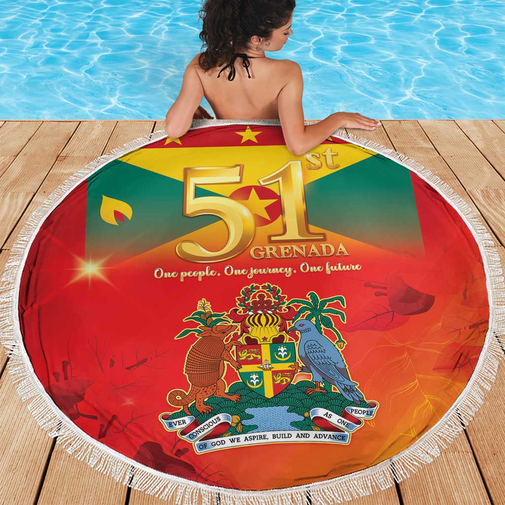 Happy 51st Independence Day Grenada Beach Blanket One People One Journey One Future