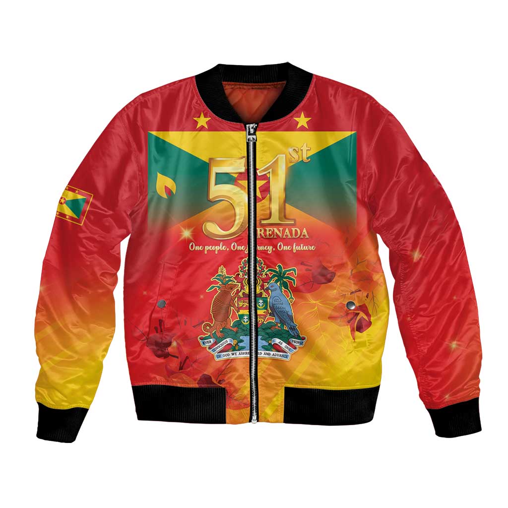 Happy 51st Independence Day Grenada Bomber Jacket One People One Journey One Future