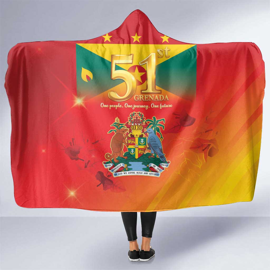 Happy 51st Independence Day Grenada Hooded Blanket One People One Journey One Future