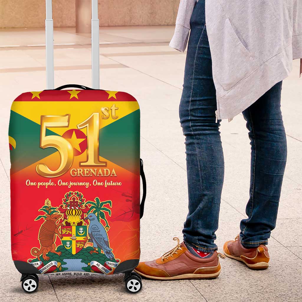 Happy 51st Independence Day Grenada Luggage Cover One People One Journey One Future