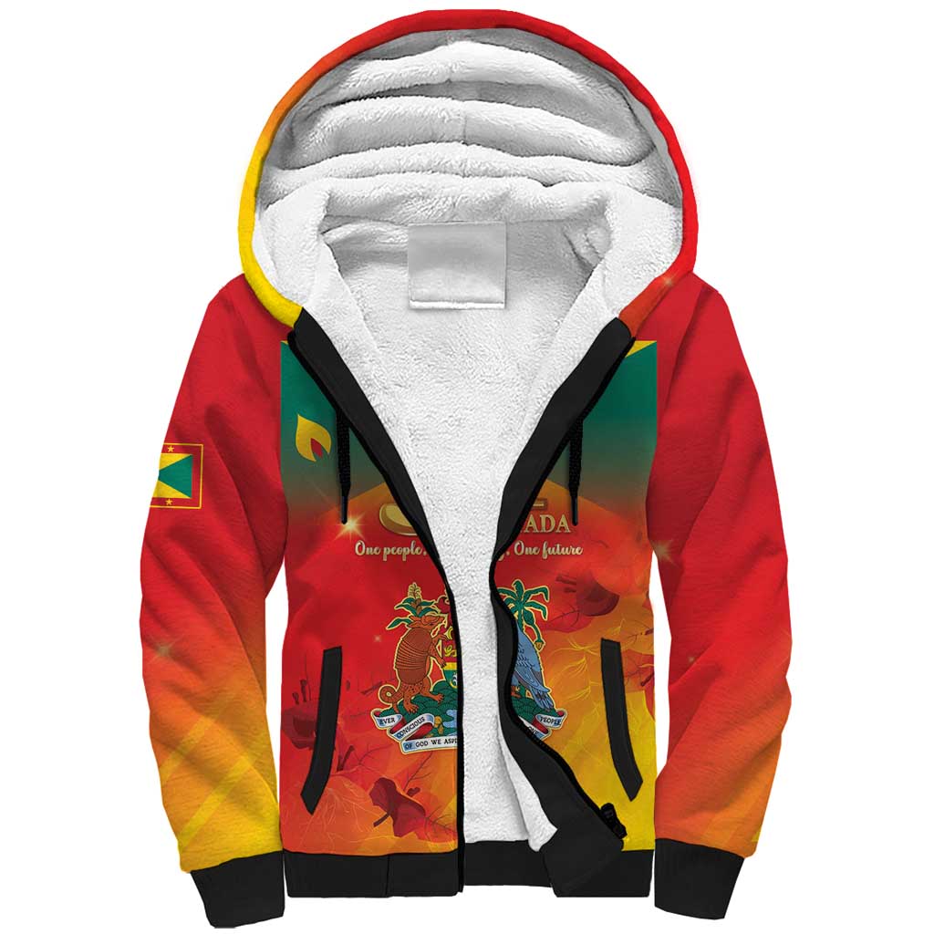 Happy 51st Independence Day Grenada Sherpa Hoodie One People One Journey One Future