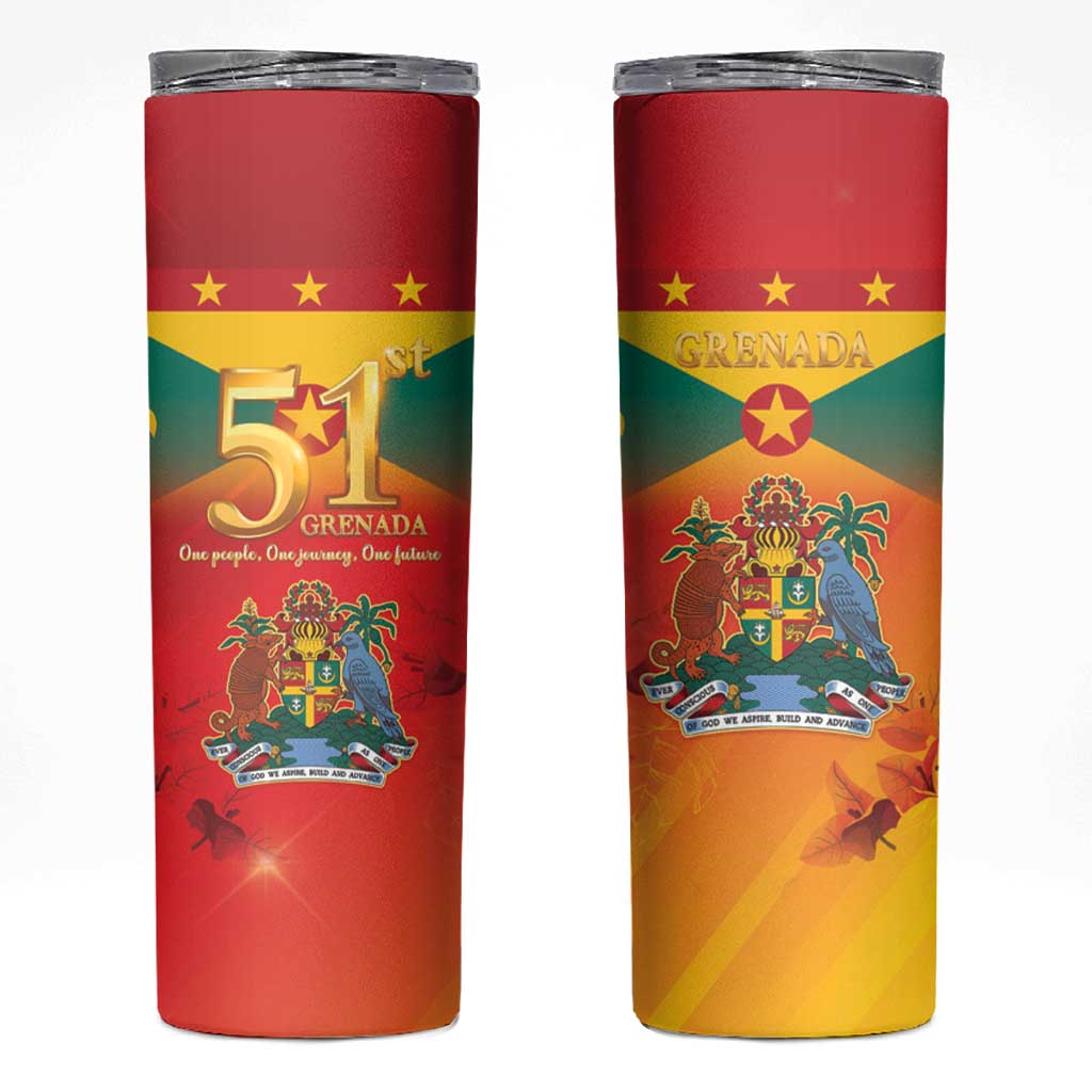 Happy 51st Independence Day Grenada Skinny Tumbler One People One Journey One Future