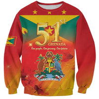 Red crewneck sweatshirt with '51st GRENADA' front graphic