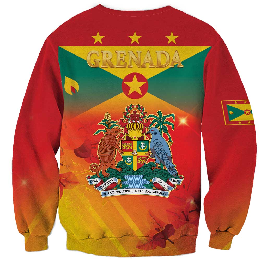 Red crewneck sweatshirt with 'GRENADA' back graphic and emblem