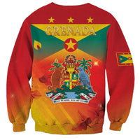 Red crewneck sweatshirt with 'GRENADA' back graphic and emblem