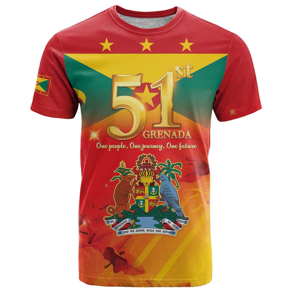 Happy 51st Independence Day Grenada T Shirt One People One Journey One Future