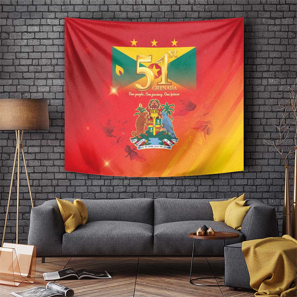 Happy 51st Independence Day Grenada Tapestry One People One Journey One Future