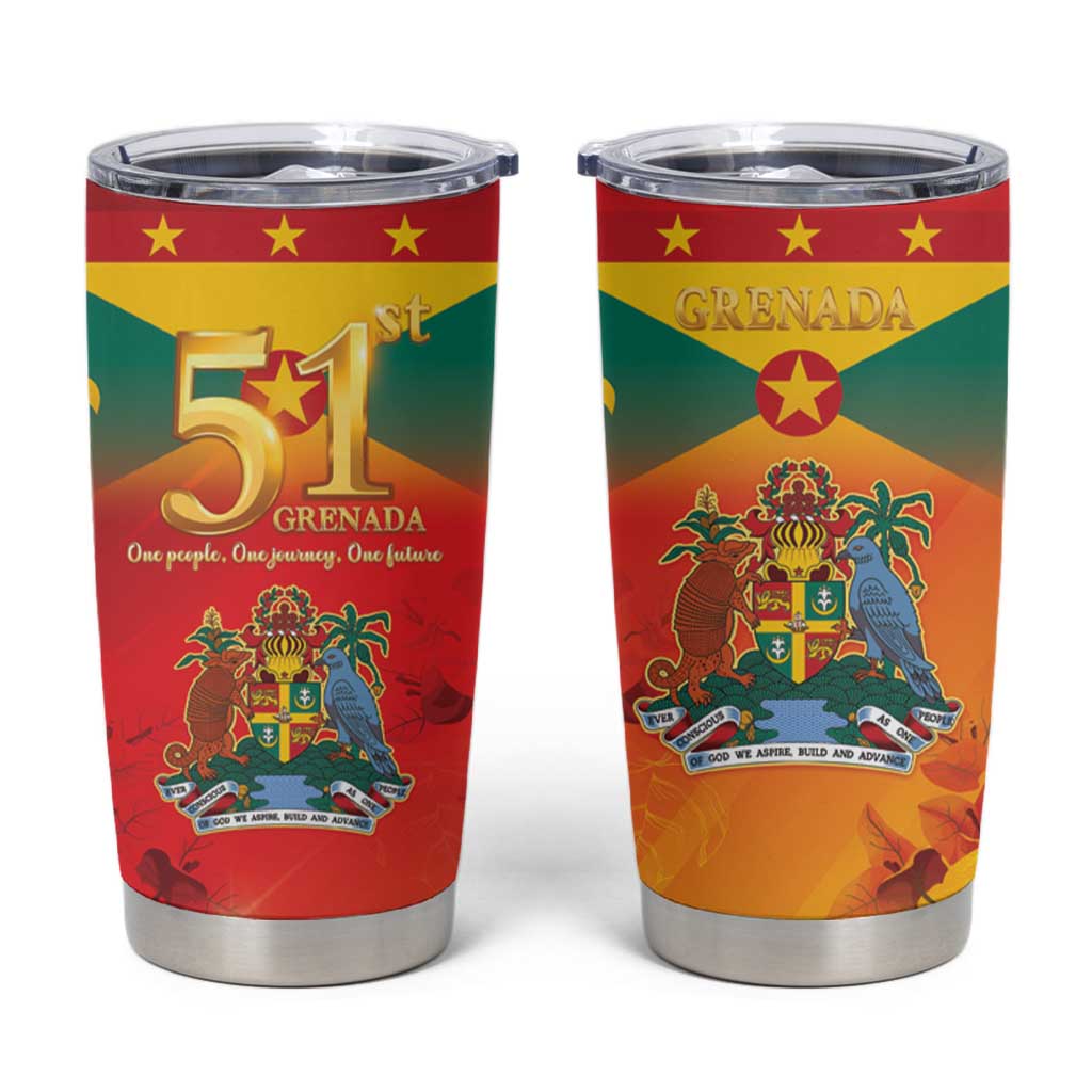 Happy 51st Independence Day Grenada Tumbler Cup One People One Journey One Future