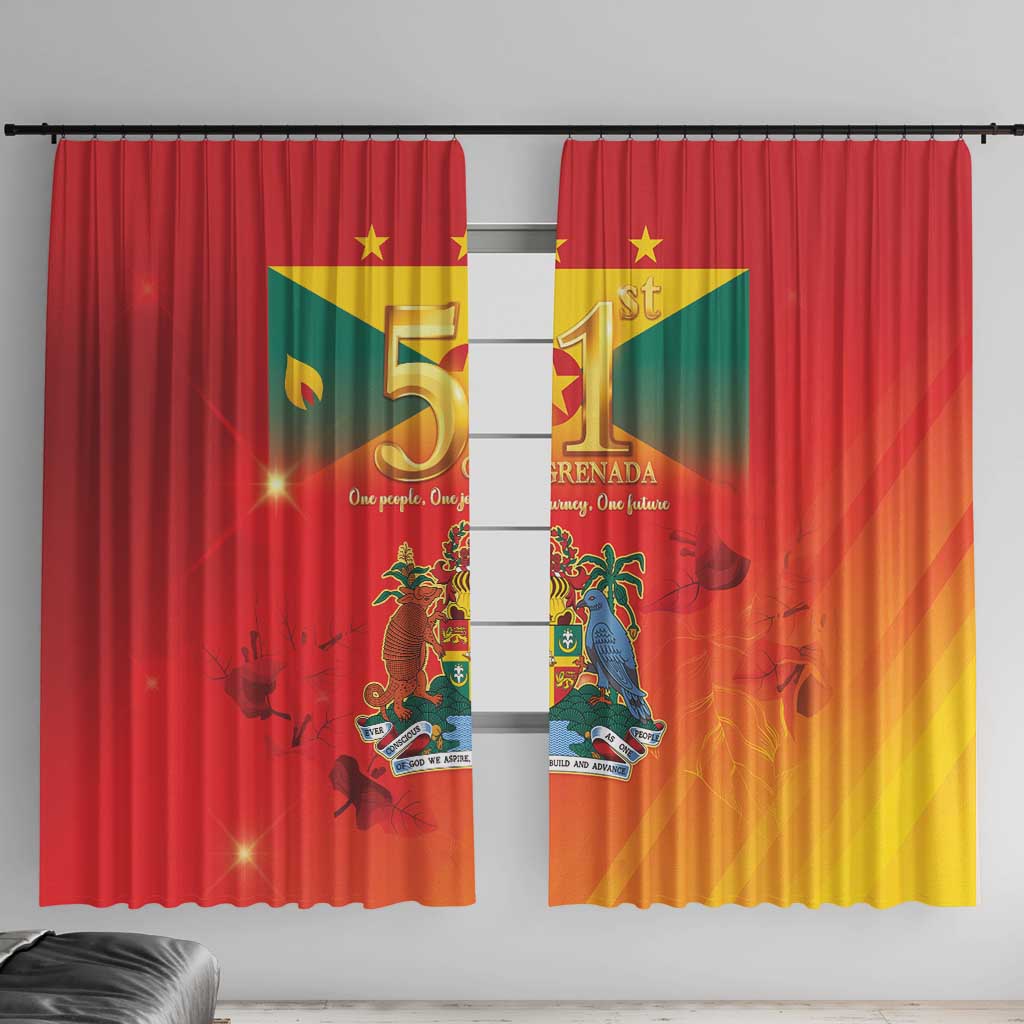 Happy 51st Independence Day Grenada Window Curtain One People One Journey One Future