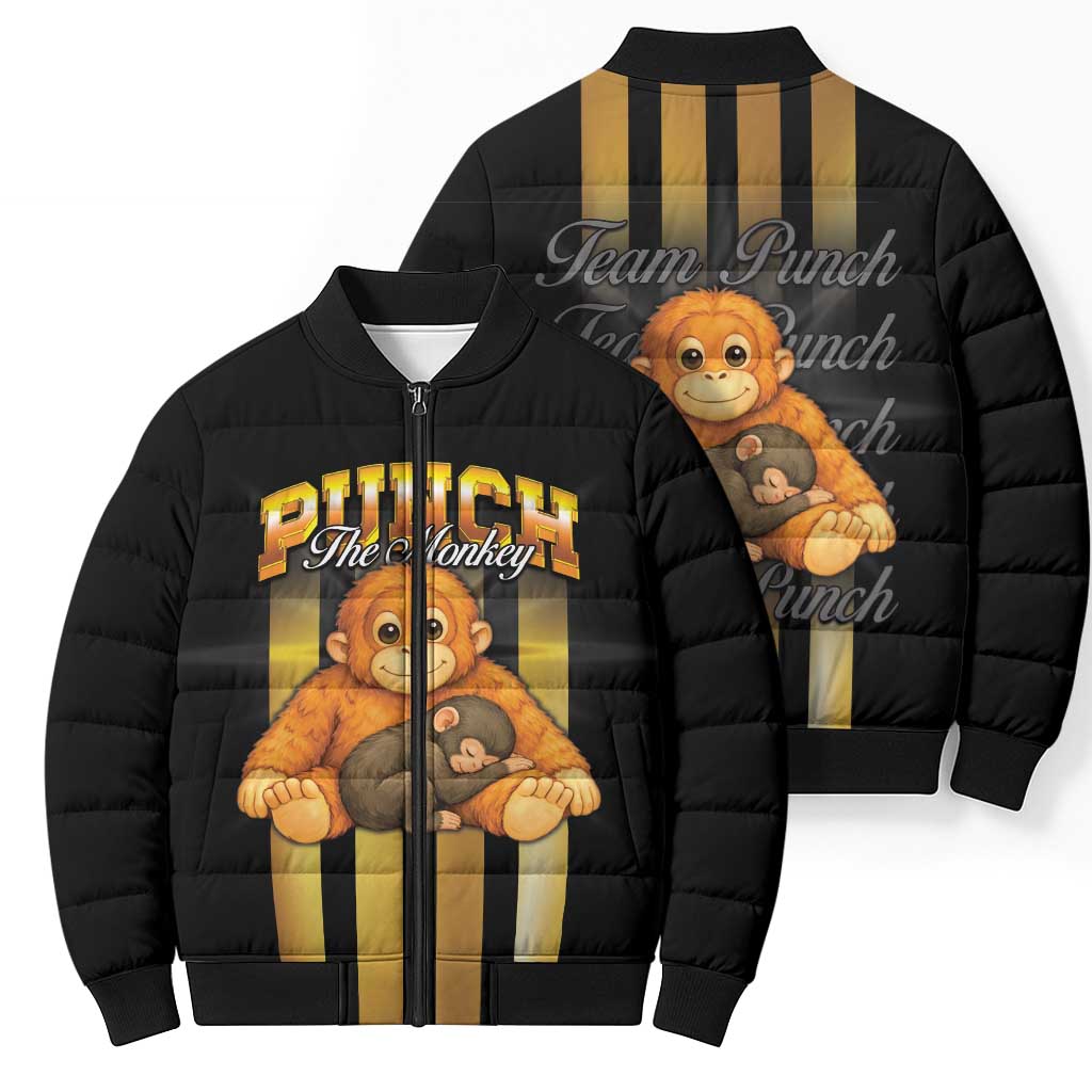 Punch The Monkey Bomber Puffer Jacket Team Punch Monkey