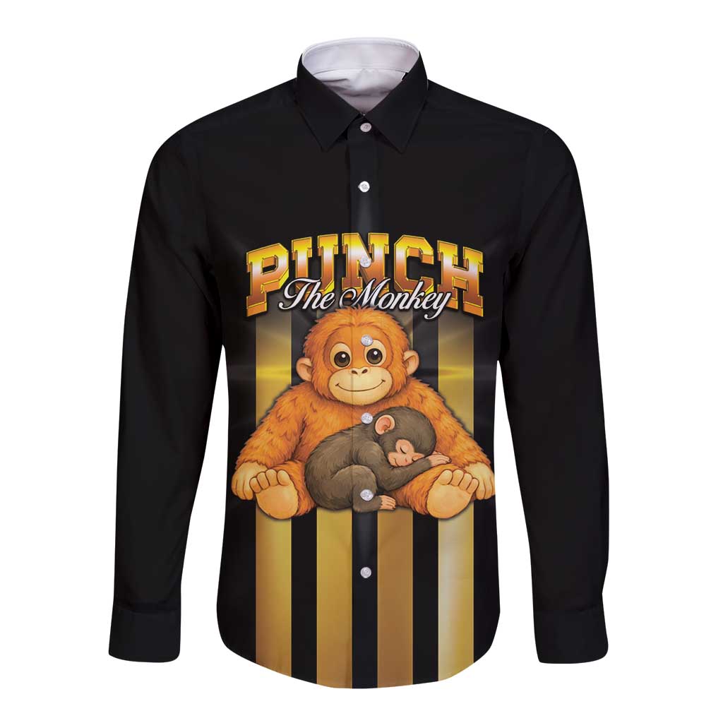 Punch The Monkey Long Sleeve Button Shirt Team Punch Monkey