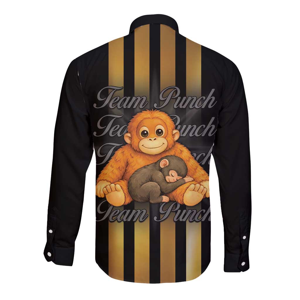 Punch The Monkey Long Sleeve Button Shirt Team Punch Monkey