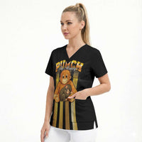 Punch The Monkey Scrub Top Team Punch Monkey