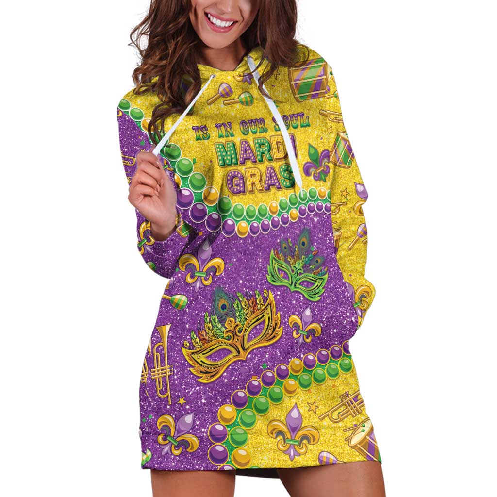 Mardi Gras Is In Our Soul Hoodie Dress Glitter Style