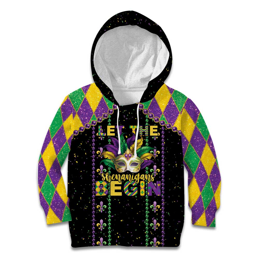 Funny Mardi Gras Kid Hoodie Let The Shenanigans Begin