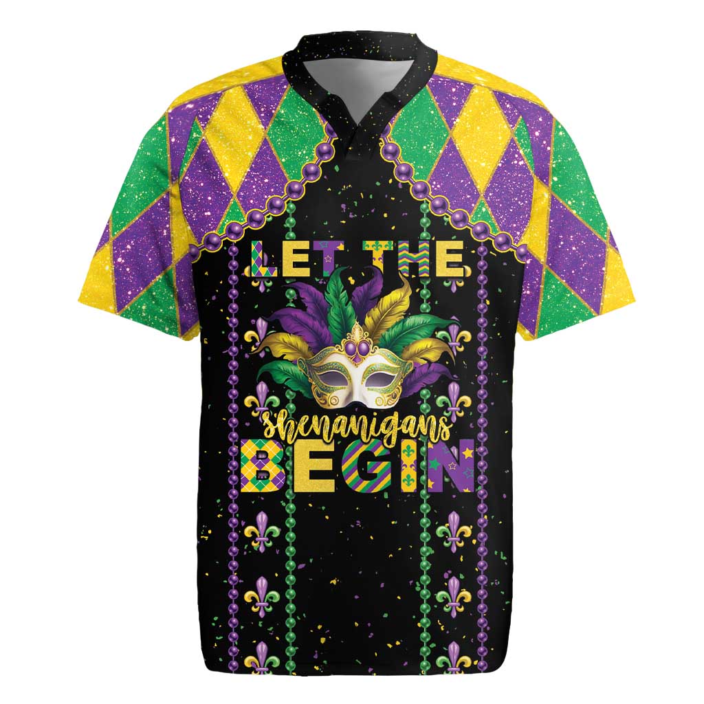 Funny Mardi Gras Rugby Jersey Let The Shenanigans Begin LT05 - Wonder Print Shop