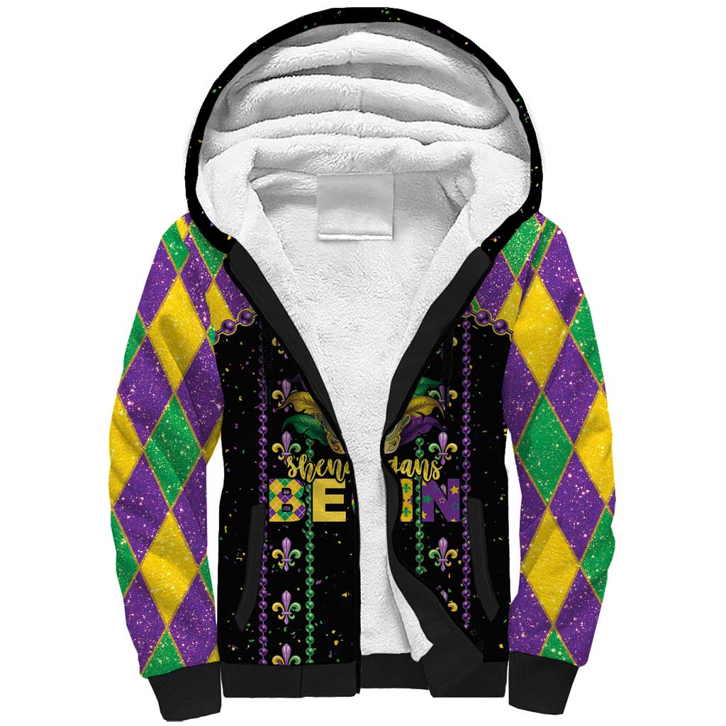 Funny Mardi Gras Sherpa Hoodie Let The Shenanigans Begin LT05 - Wonder Print Shop