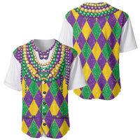 Baseball jersey pair, bead-trim front and back, multicolor glitter diamond pattern