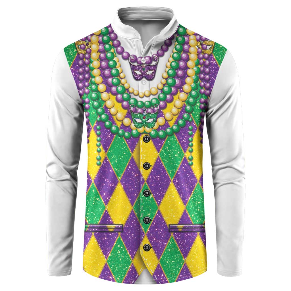 Mardi Gras Button Sweatshirt Cosplay Costume Glitter Style