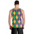 Mardi Gras Men Tank Top Cosplay Costume Glitter Style