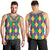 Mardi Gras Men Tank Top Cosplay Costume Glitter Style