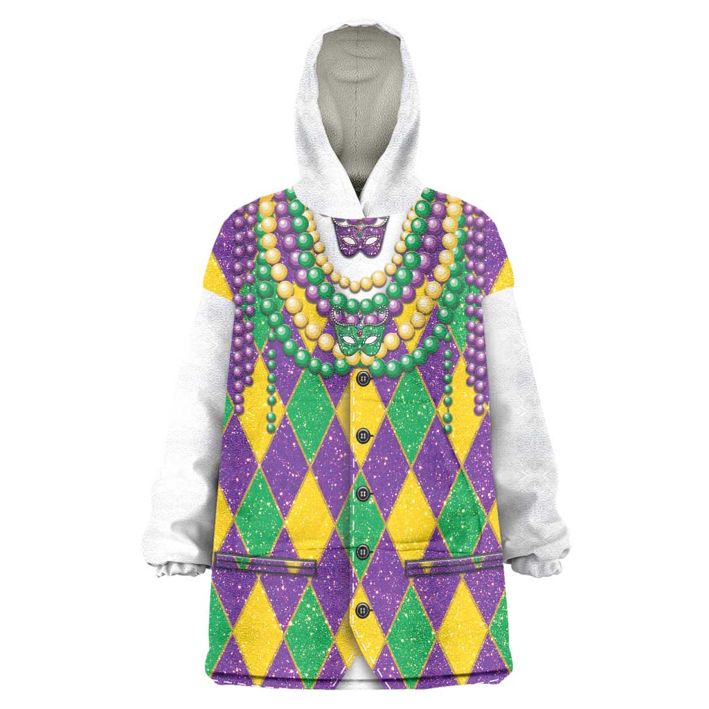 Mardi Gras Wearable Blanket Hoodie Cosplay Costume Glitter Style