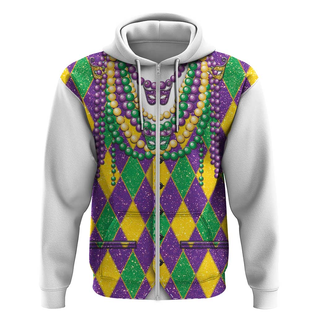 Mardi Gras Zip Hoodie Cosplay Costume Glitter Style LT05 - Wonder Print Shop