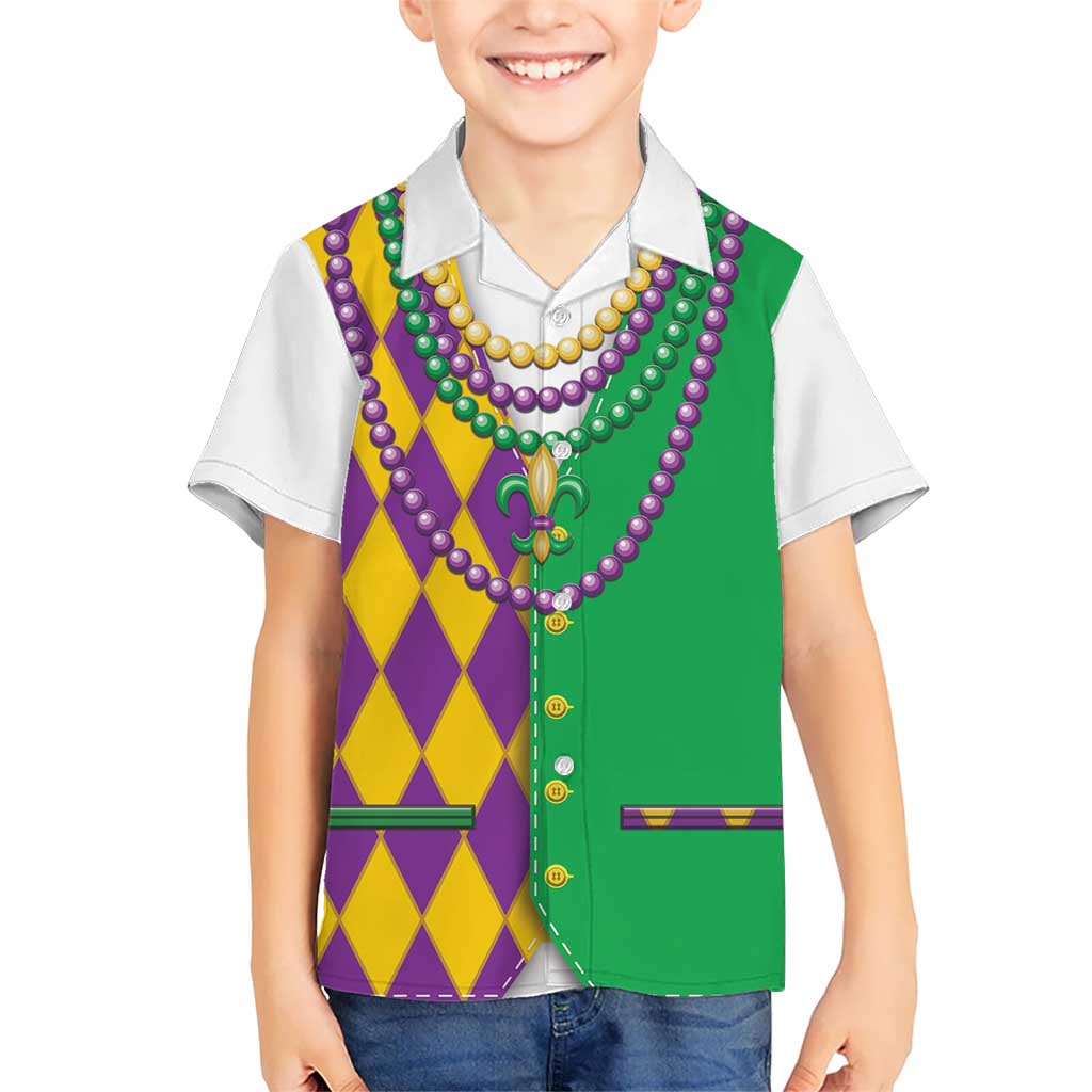 Mardi Gras Kid Hawaiian Shirt Cosplay Costume