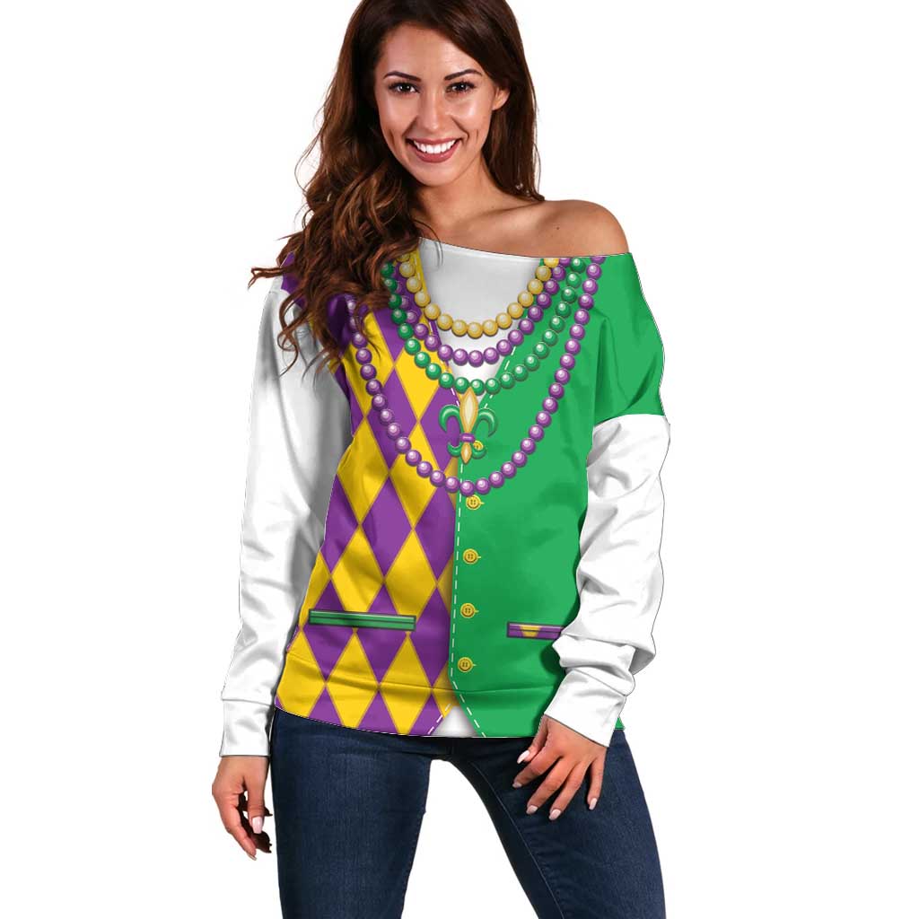 Mardi Gras Off Shoulder Sweater Cosplay Costume