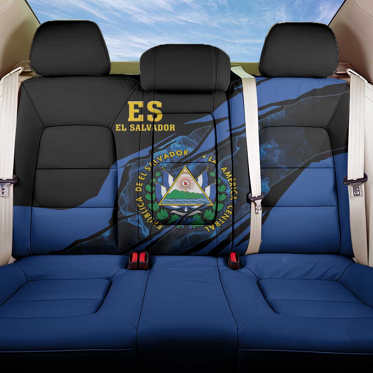 El Salvador Back Car Seat Cover Coat Of Arm Special Style