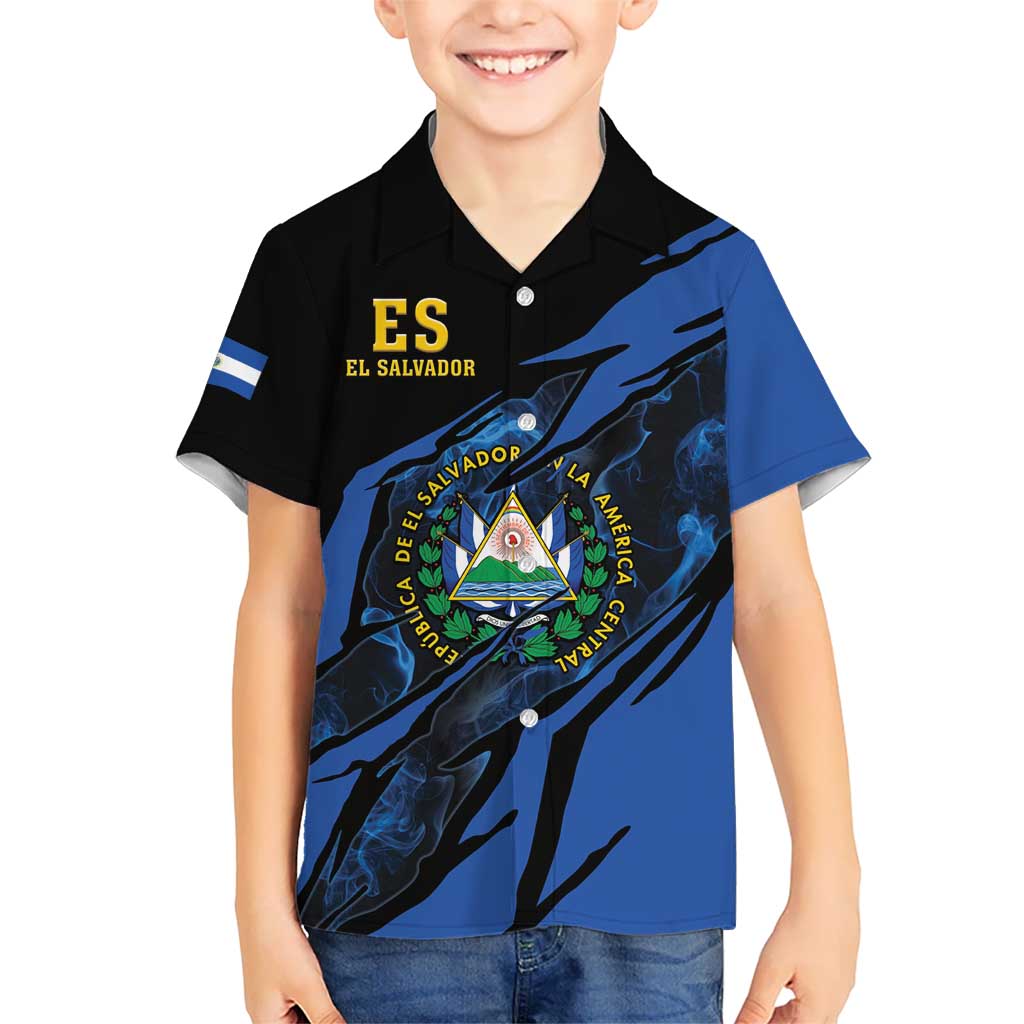 Personalised El Salvador Kid Hawaiian Shirt Coat Of Arm Special Style