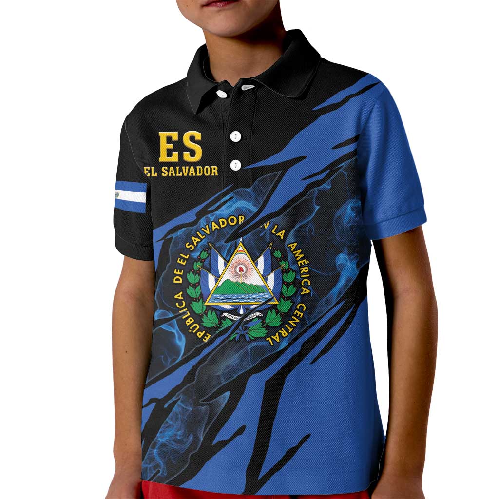 Personalised El Salvador Kid Polo Shirt Coat Of Arm Special Style