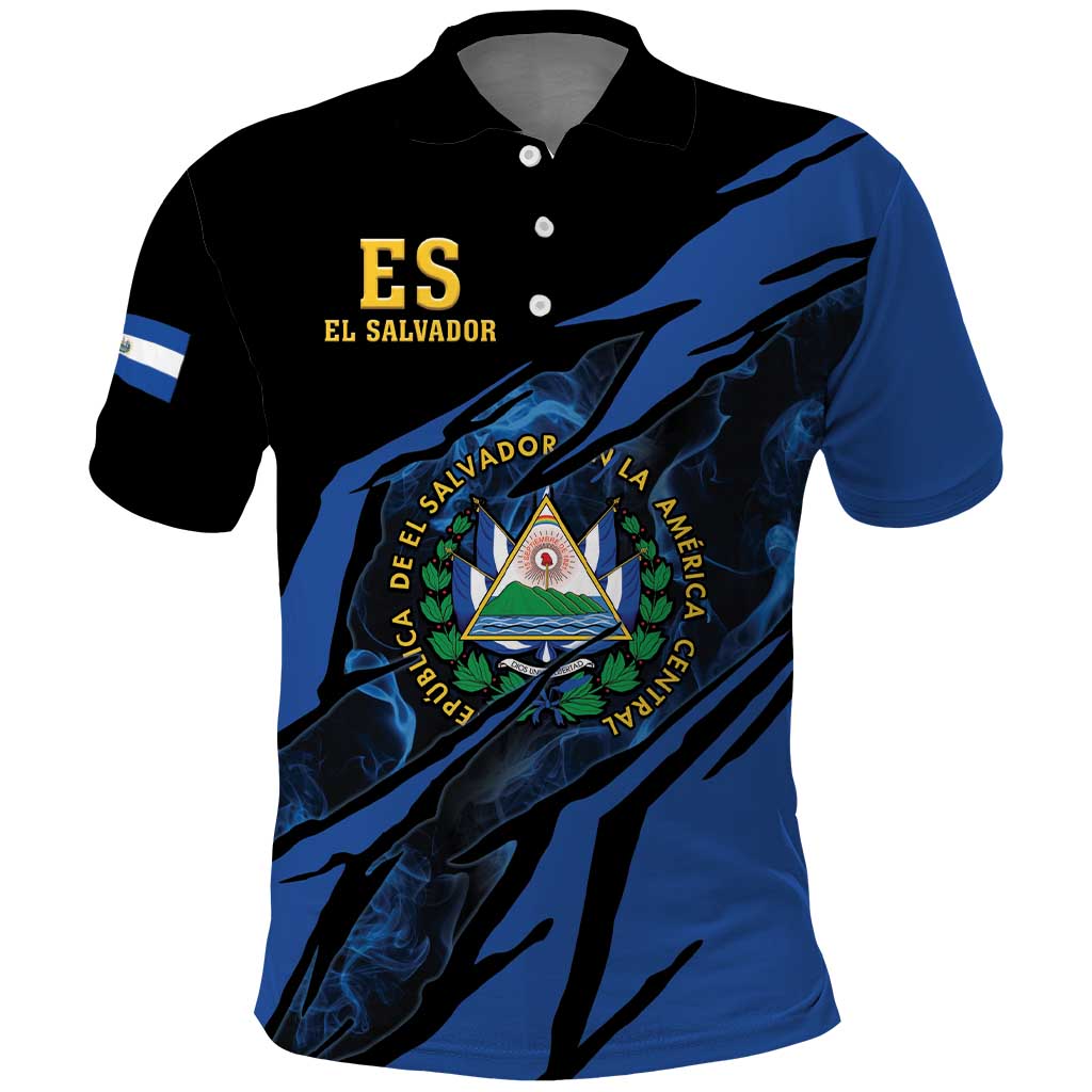 Personalised El Salvador Polo Shirt Coat Of Arm Special Style