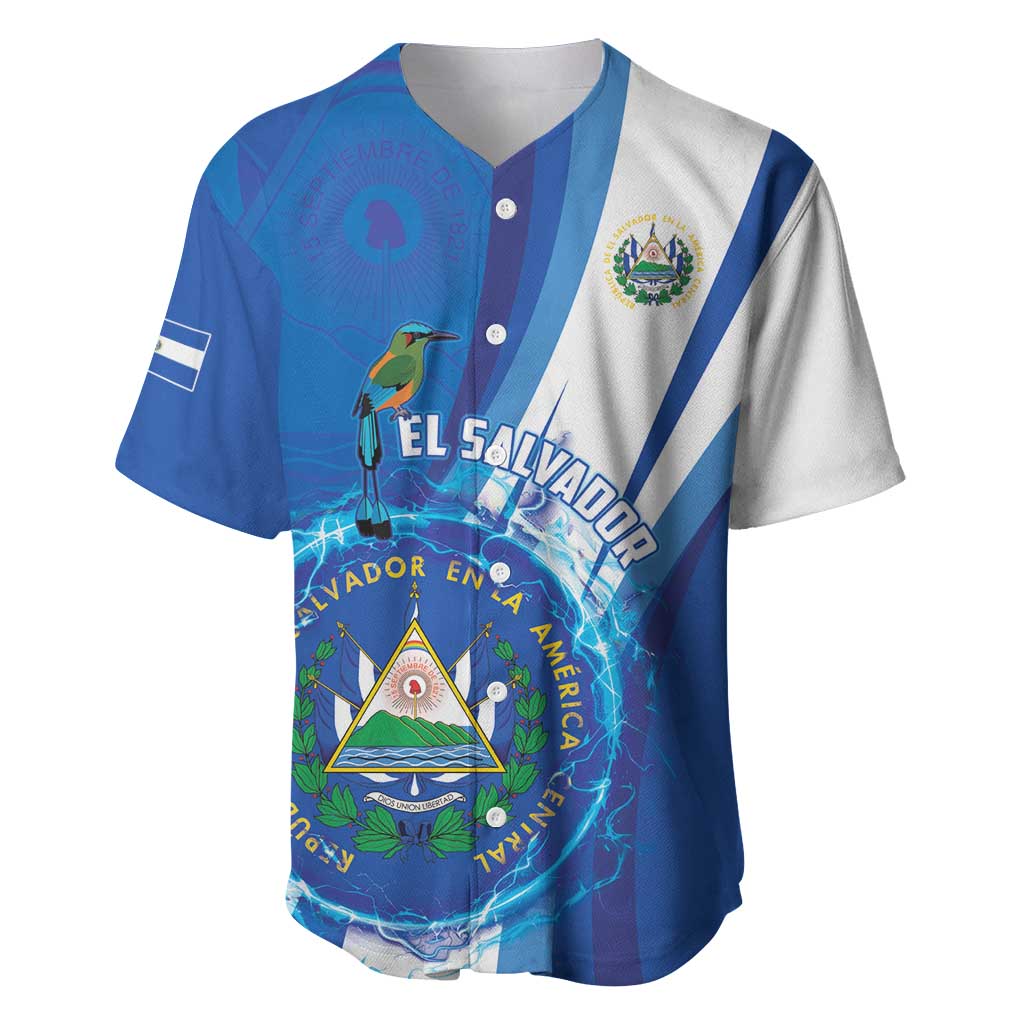 Personalised El Salvador Baseball Jersey Torogoz Bird Salvadoran Pride