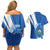 Personalised El Salvador Couples Matching Off Shoulder Short Dress and Hawaiian Shirt Torogoz Bird Salvadoran Pride