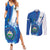 Personalised El Salvador Couples Matching Summer Maxi Dress and Long Sleeve Button Shirt Torogoz Bird Salvadoran Pride