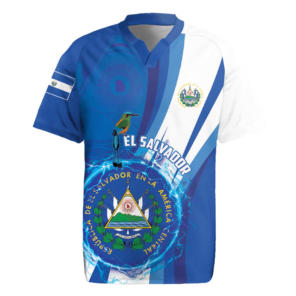 Personalised El Salvador Rugby Jersey Torogoz Bird Salvadoran Pride