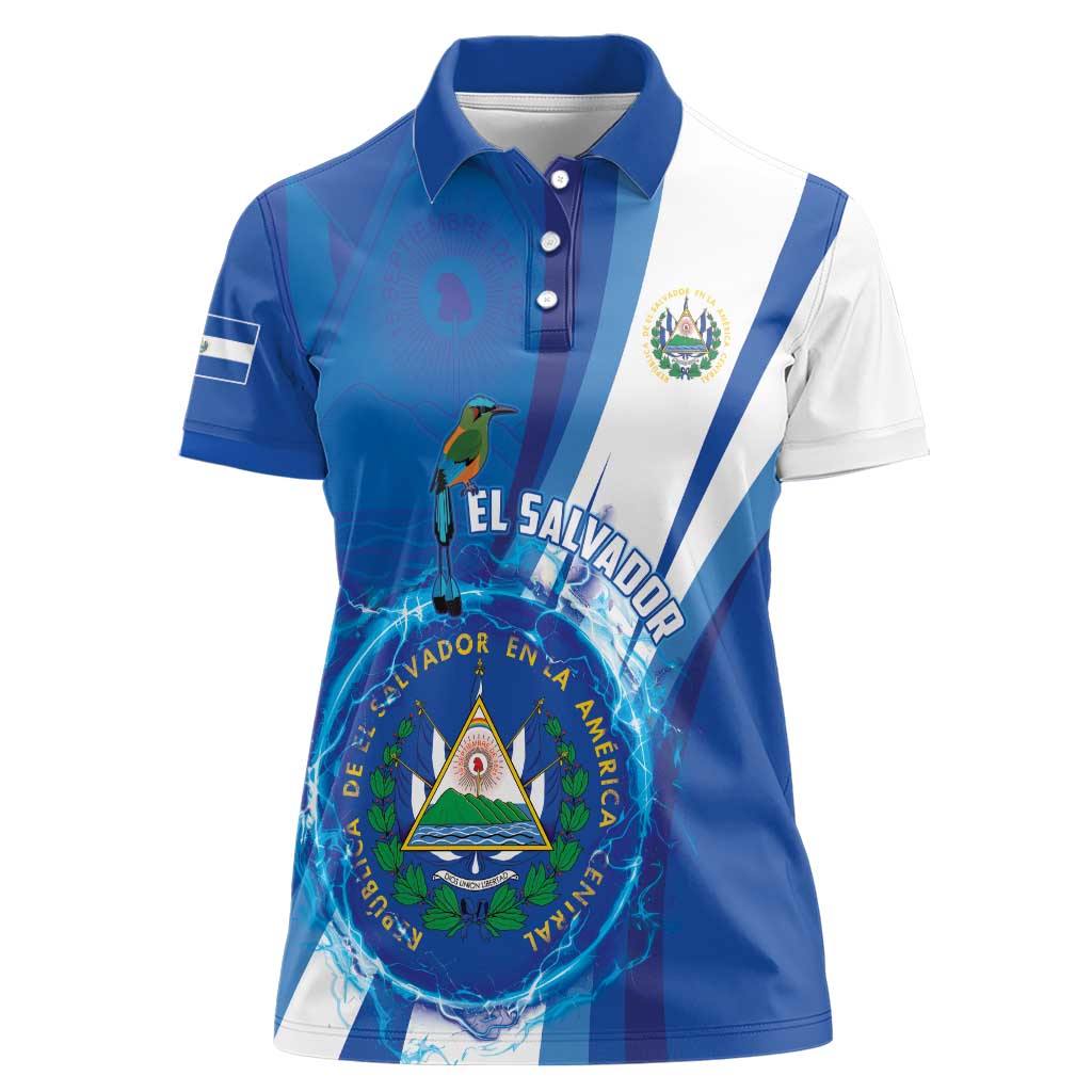 Personalised El Salvador Women Polo Shirt Torogoz Bird Salvadoran Pride