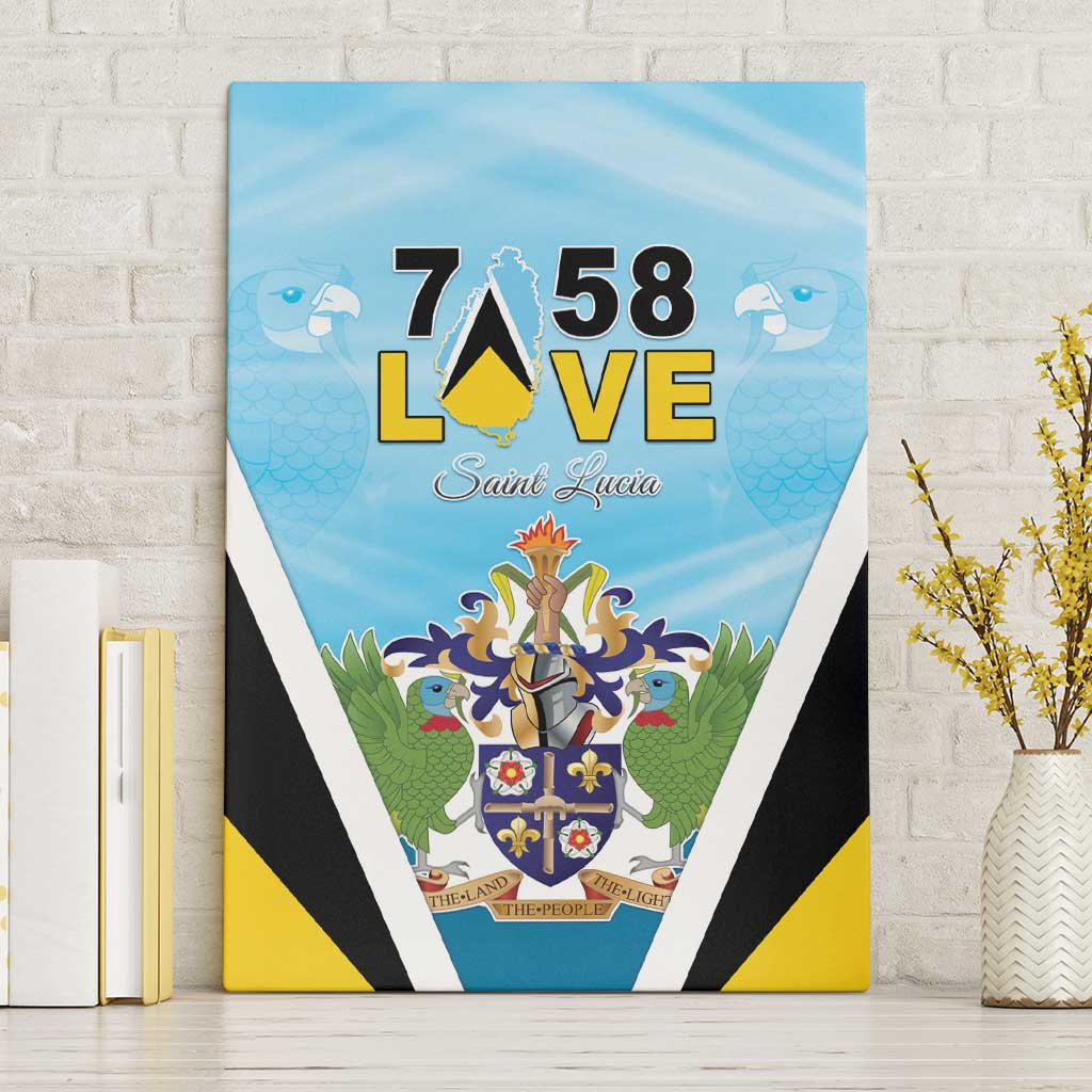 Saint Lucia 758 Canvas Wall Art With Coat Of Arms