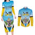 Personalised Saint Lucia 758 Couples Matching Long Sleeve Bodycon Dress and Long Sleeve Button Shirt With Coat Of Arms