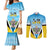 Personalised Saint Lucia 758 Couples Matching Mermaid Dress and Long Sleeve Button Shirt With Coat Of Arms