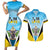 Personalised Saint Lucia 758 Couples Matching Short Sleeve Bodycon Dress and Hawaiian Shirt With Coat Of Arms