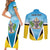 Personalised Saint Lucia 758 Couples Matching Short Sleeve Bodycon Dress and Long Sleeve Button Shirt With Coat Of Arms