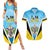 Personalised Saint Lucia 758 Couples Matching Summer Maxi Dress and Hawaiian Shirt With Coat Of Arms