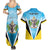 Personalised Saint Lucia 758 Couples Matching Summer Maxi Dress and Hawaiian Shirt With Coat Of Arms